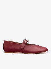 Bethany Ballet Flat - Brick Red Leather