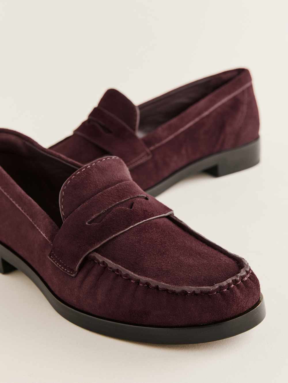 Ani Ruched Loafer - Ruby Suede