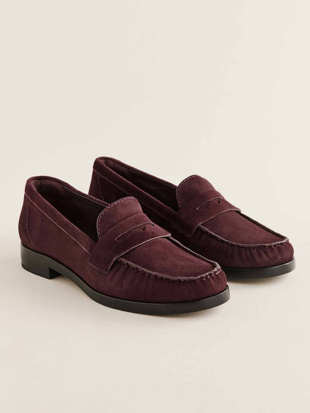 Ani Ruched Loafer - Ruby Suede