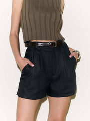 Mason Linen Short - Black