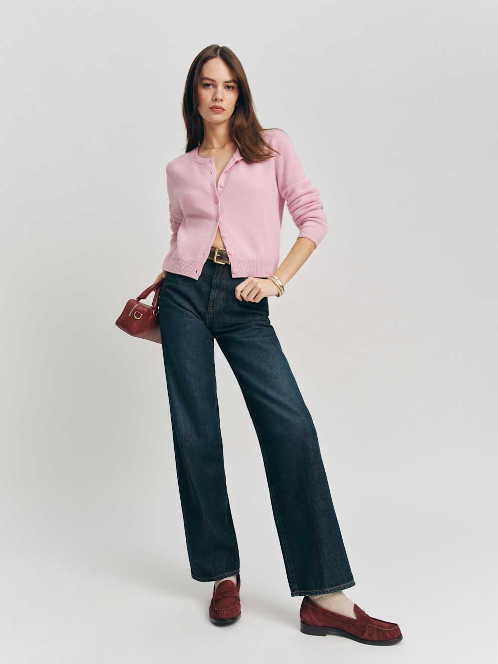 Clara Cashmere Crew Cardigan - Babygirl