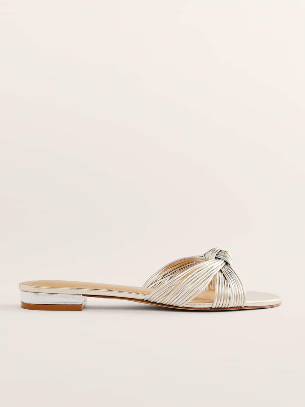Peridot Mignon Knot Flat Sandal - Gold Silver