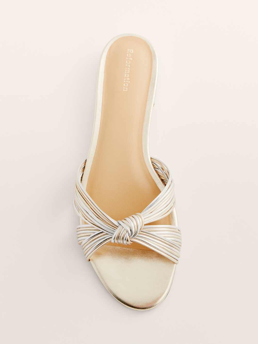 Peridot Mignon Knot Flat Sandal - Gold Silver
