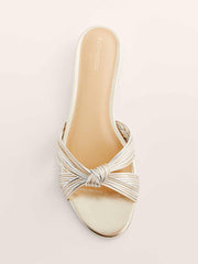 Peridot Mignon Knot Flat Sandal - Gold Silver