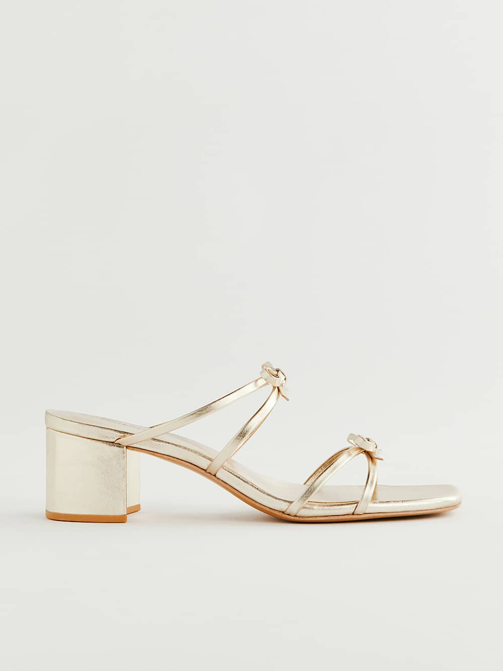Elodie Block Heeled Sandal - Gold