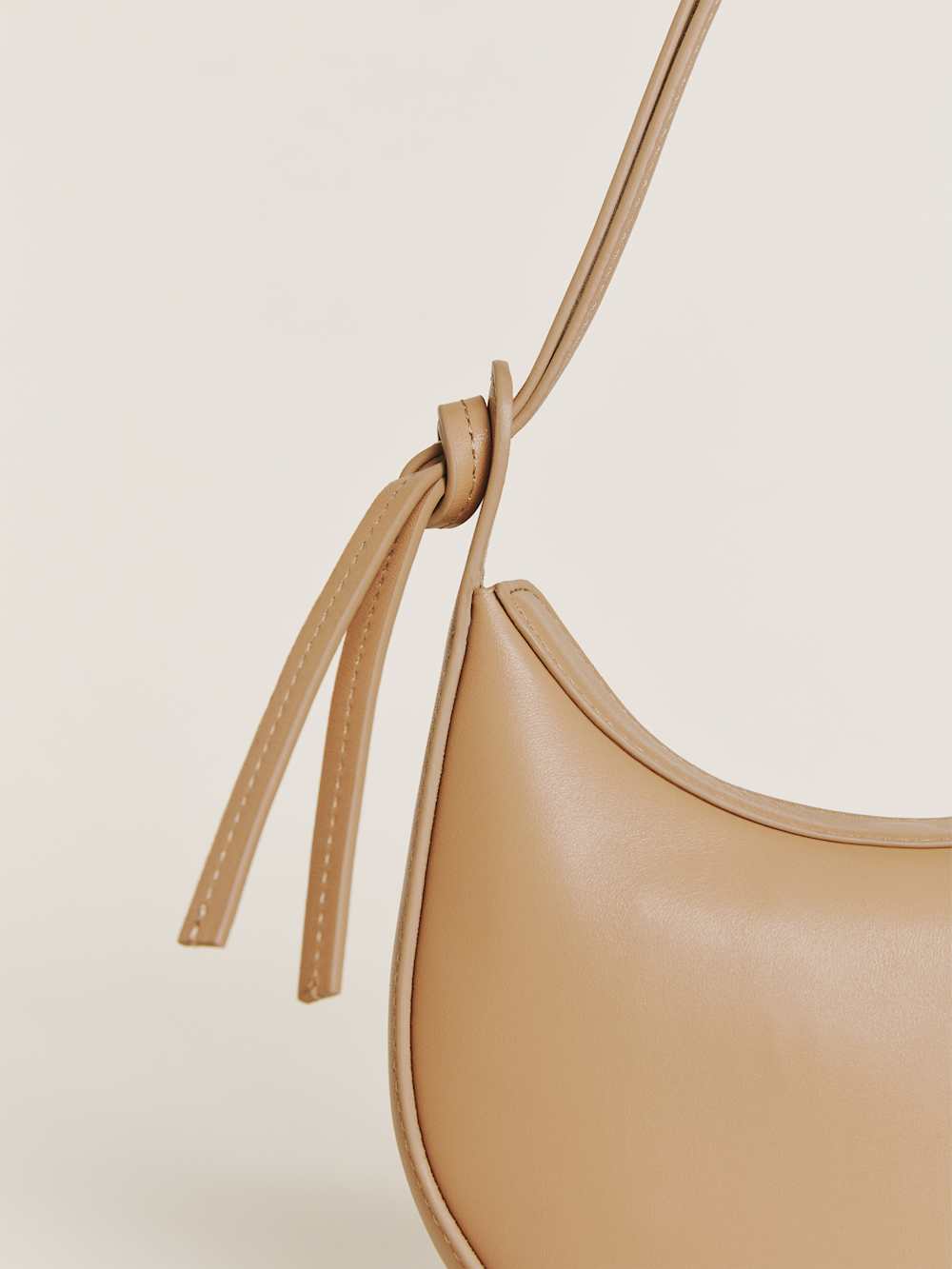 Mini Rosetta Shoulder Bag - Cappuccino Leather