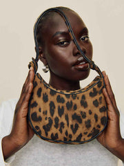 Mini Rosetta Shoulder Bag - Leopard Suede