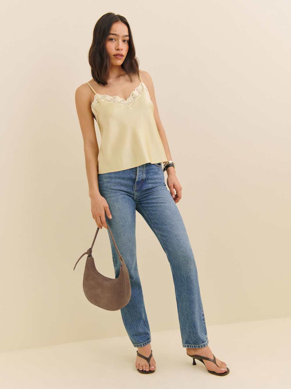 Medium Rosetta Shoulder Bag - Farro Suede