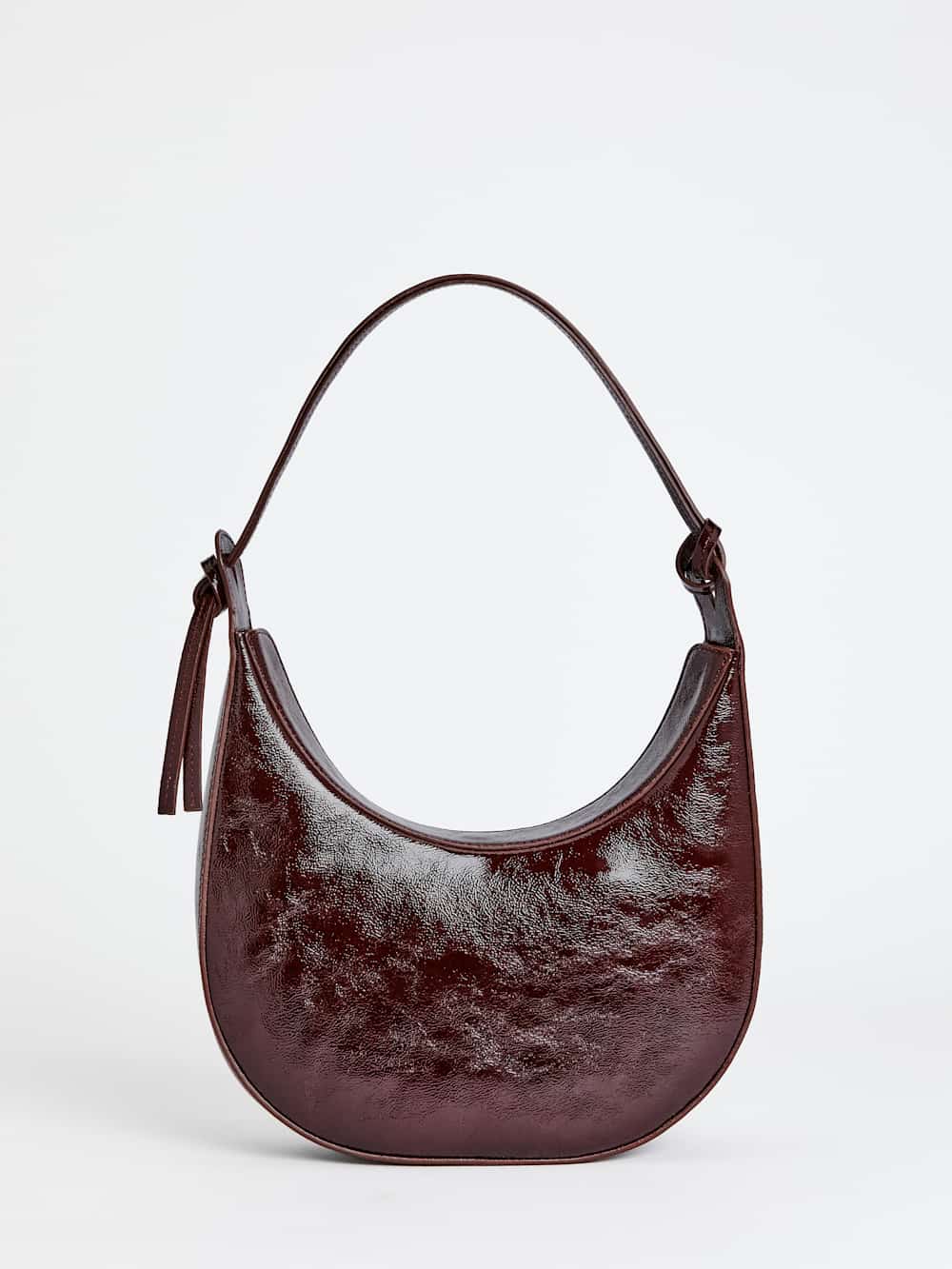 Medium Rosetta Shoulder Bag - Rum Raisin Crinkle Patent