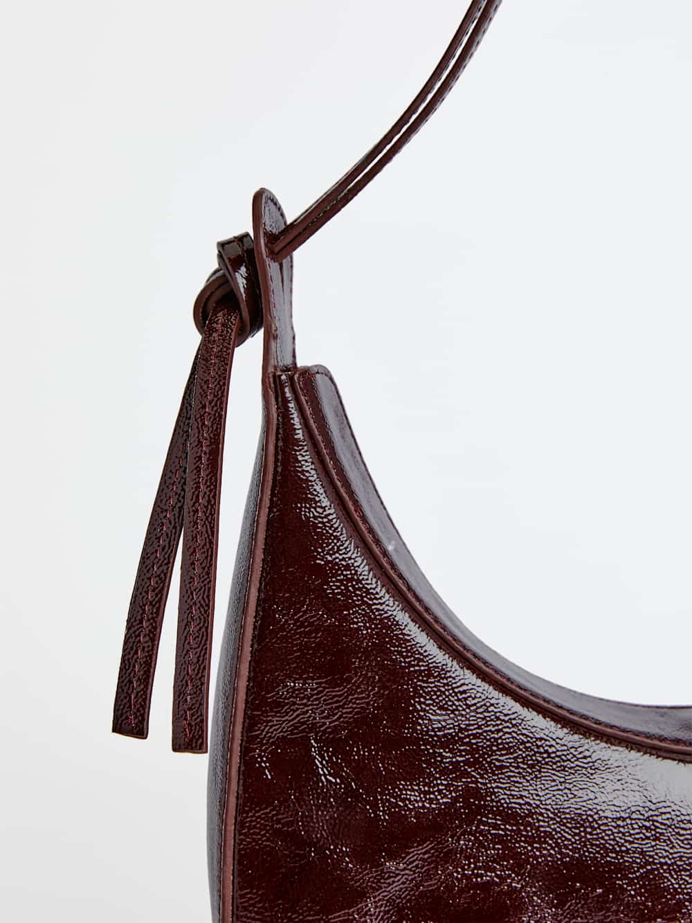 Medium Rosetta Shoulder Bag - Rum Raisin Crinkle Patent