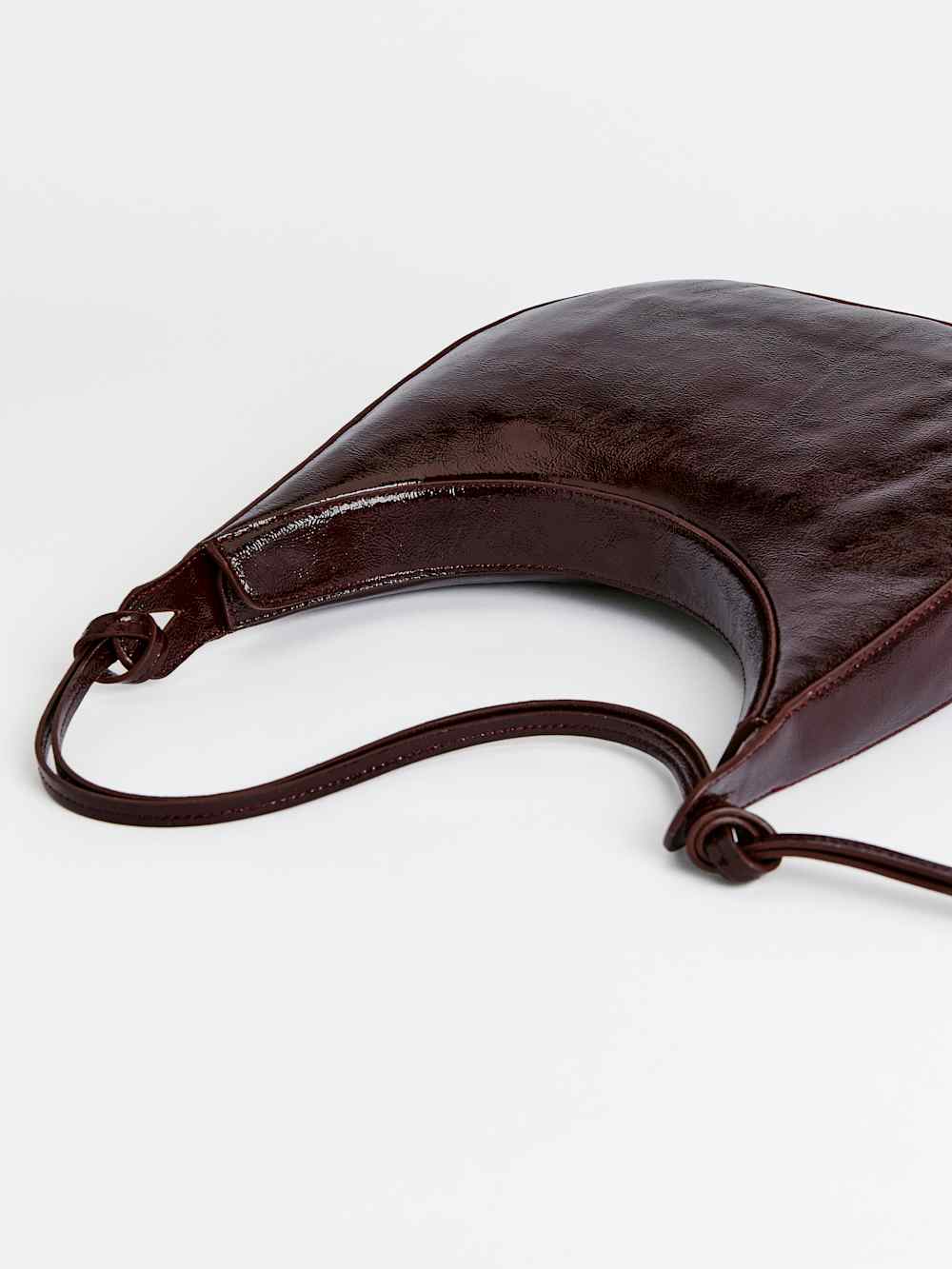Medium Rosetta Shoulder Bag - Rum Raisin Crinkle Patent