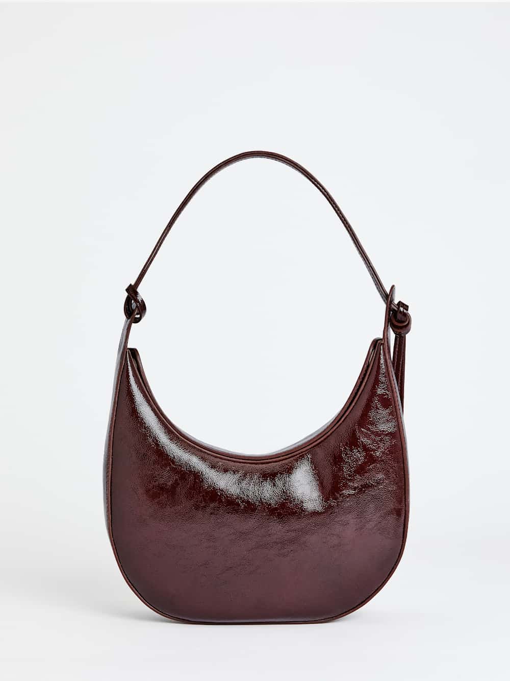 Medium Rosetta Shoulder Bag - Rum Raisin Crinkle Patent