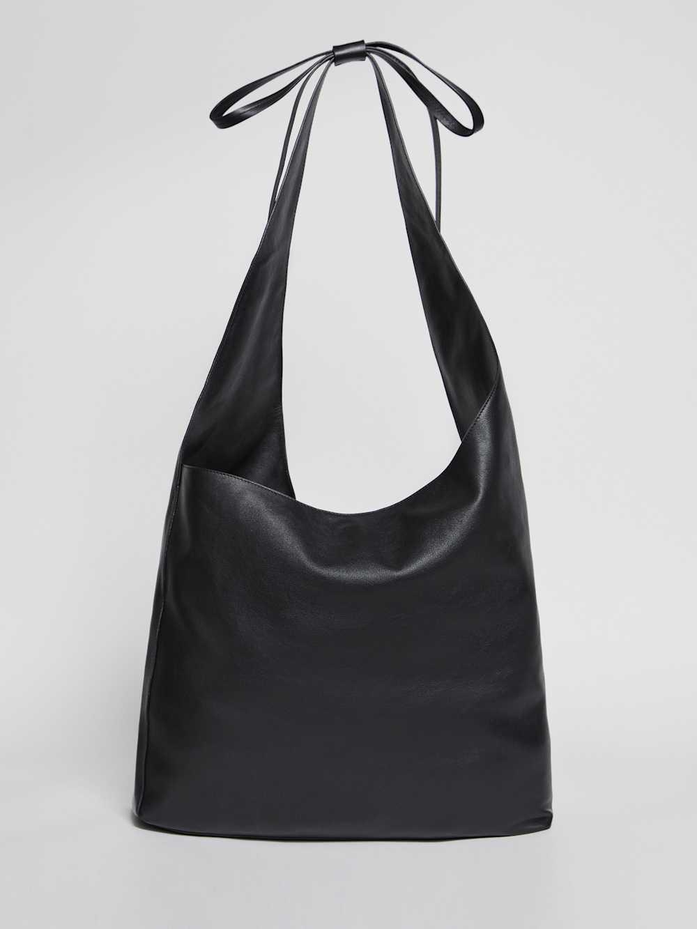 Oversized Vittoria Tote - Black Leather