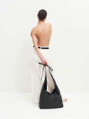 Oversized Vittoria Tote - Black Leather
