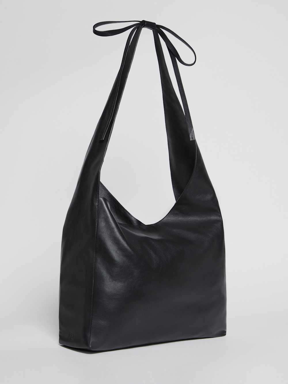 Oversized Vittoria Tote - Black Leather