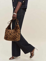 Small Vittoria Tote - Leopard Suede