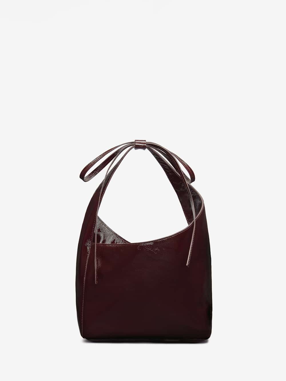Small Vittoria Tote - Rum Raisin Crinkle Patent