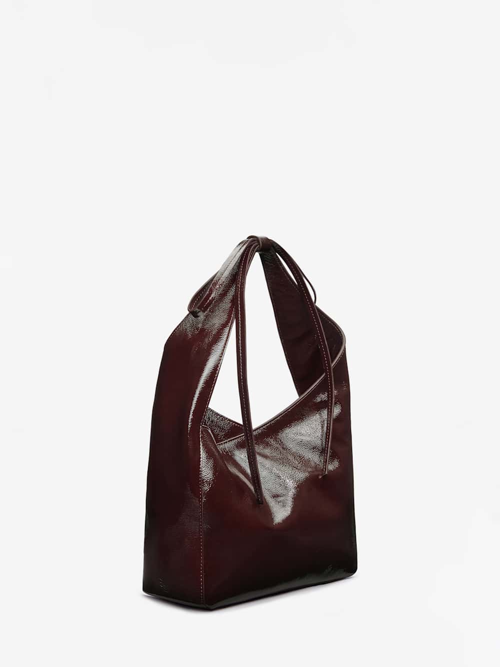 Small Vittoria Tote - Rum Raisin Crinkle Patent