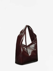 Small Vittoria Tote - Rum Raisin Crinkle Patent