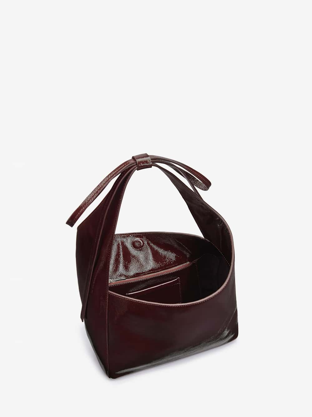 Small Vittoria Tote - Rum Raisin Crinkle Patent