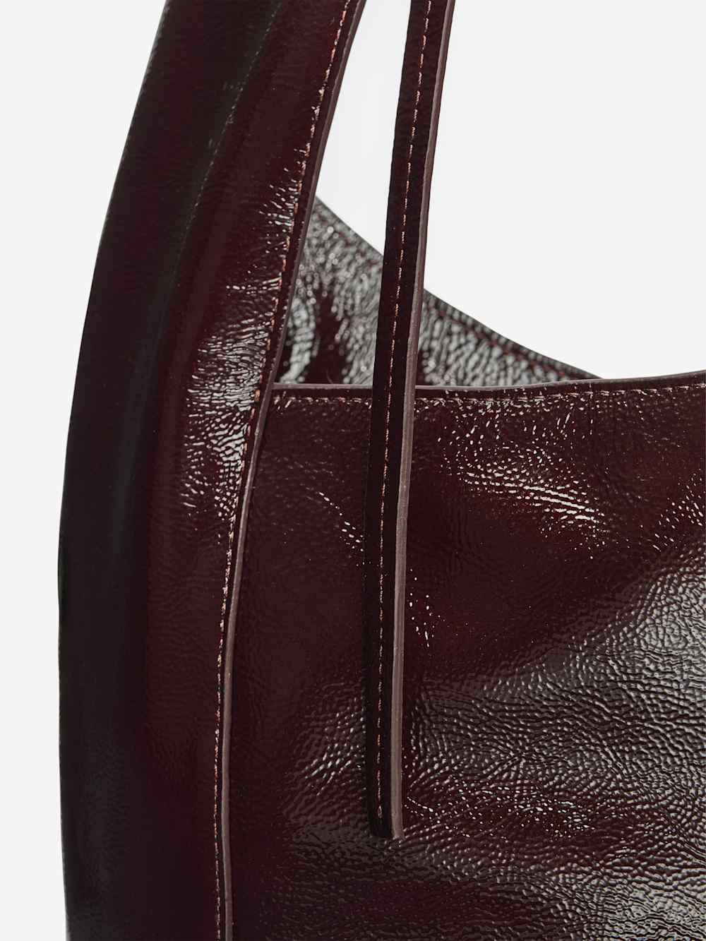 Small Vittoria Tote - Rum Raisin Crinkle Patent