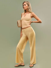 Gale Satin Mid Rise Bias Pant - Sunshine