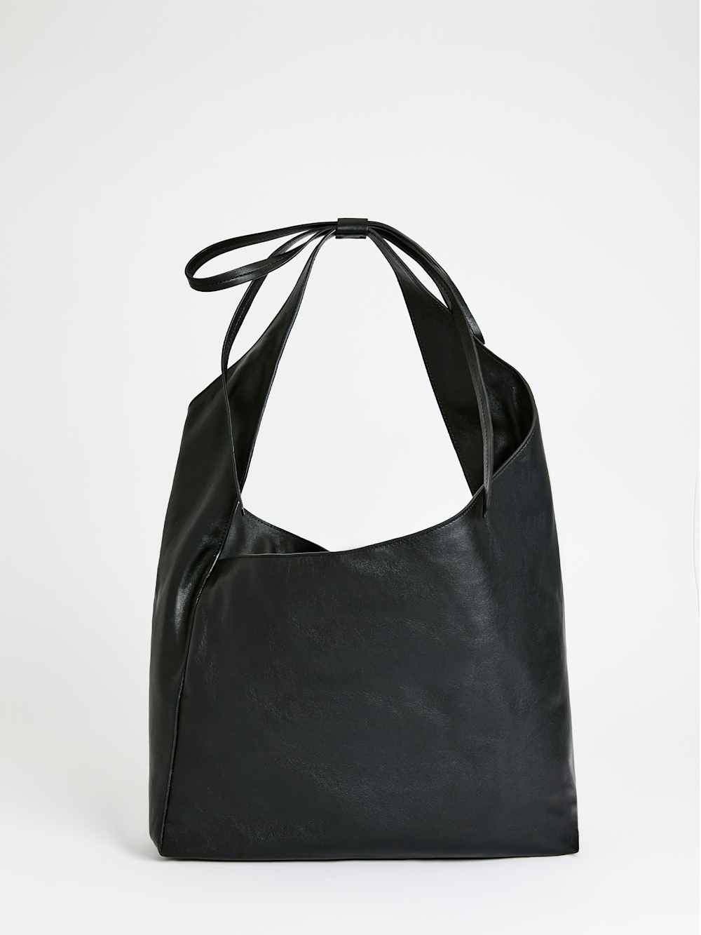 Medium Vittoria Tote Bag - Black Leather