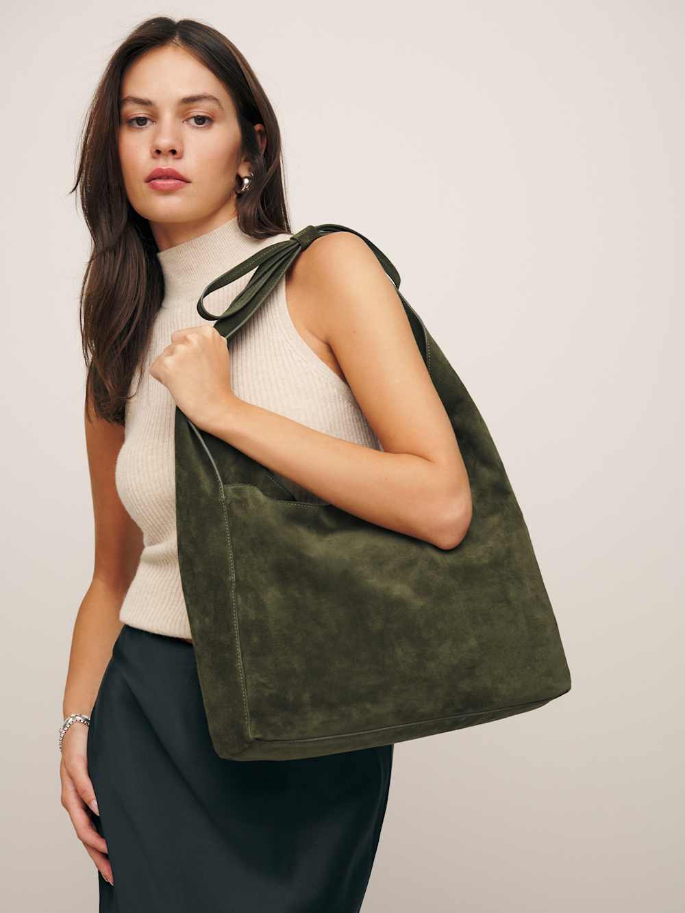 Medium Vittoria Tote Bag - Leccio Suede