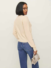 Dana Cashmere Crew Sweater - Eco Beige