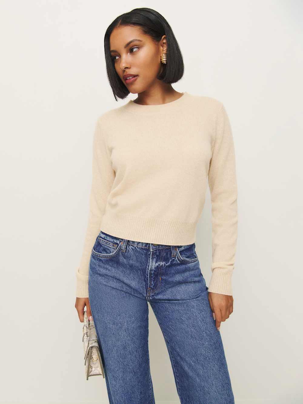 Dana Cashmere Crew Sweater - Eco Beige