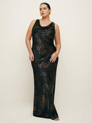 Annabelle Silk Dress Es - Night Garden