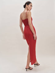Petites Frankie Linen Dress - Sundried Tomato