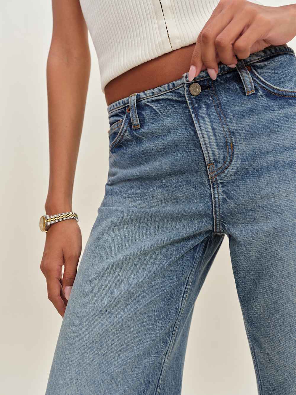 Cary Low Rise Slouchy Wide Leg Jeans - Colorado No Waistband