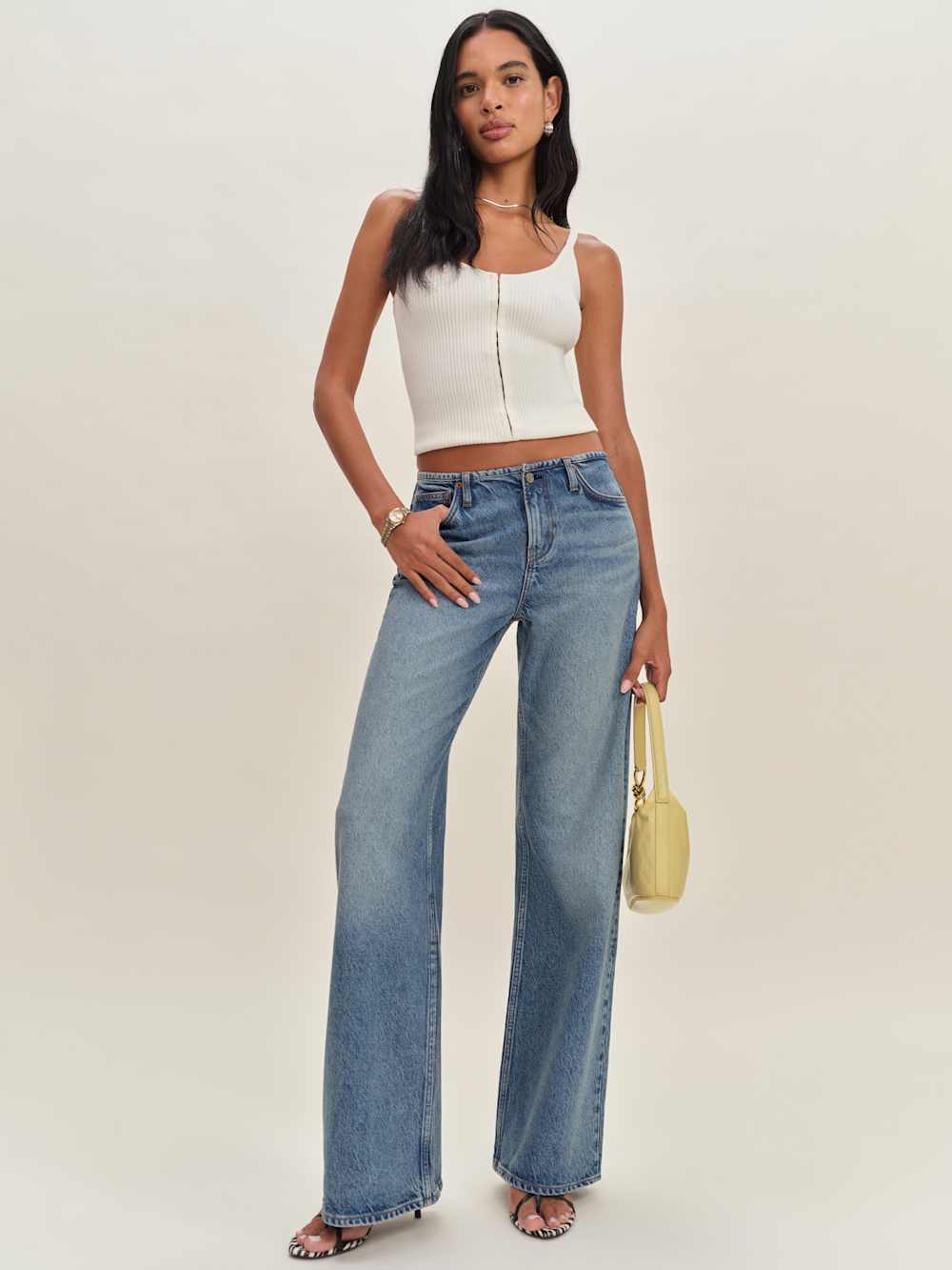 Cary Low Rise Slouchy Wide Leg Jeans - Colorado No Waistband