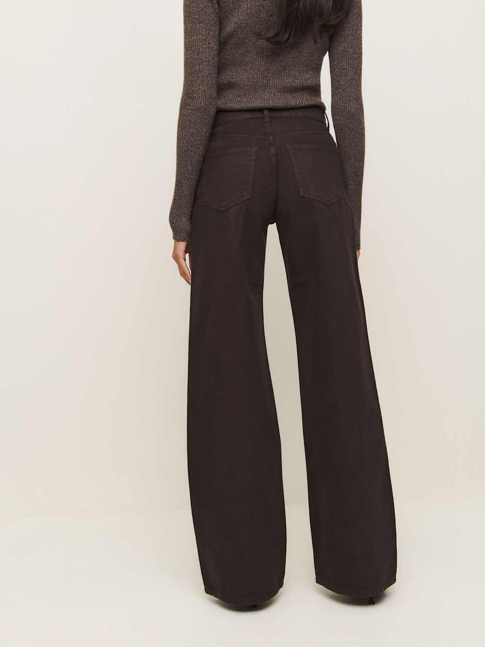 Cary Low Rise Slouchy Wide Leg Jeans - Mole
