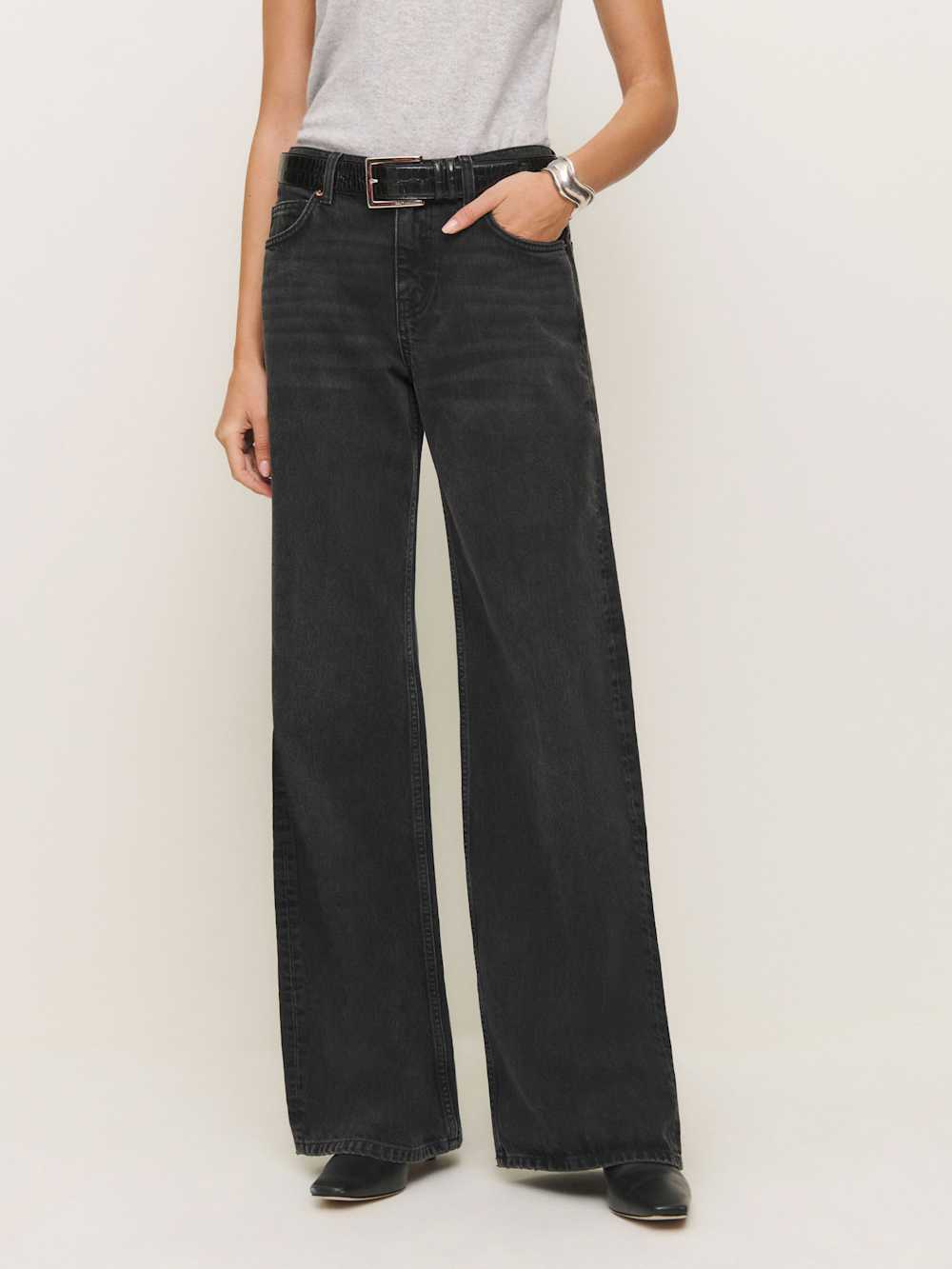 Cary Low Rise Slouchy Wide Leg Jeans - Summit