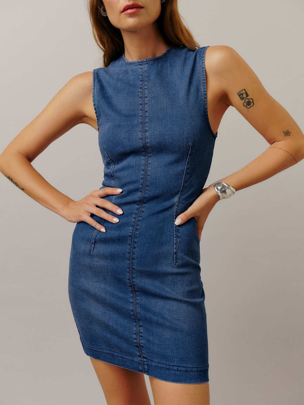 Kendi Denim Mini Dress - Bleu