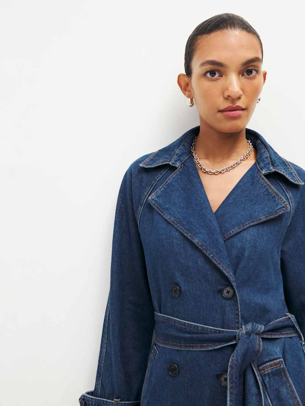 Hayes Denim Trench Coat - Estes
