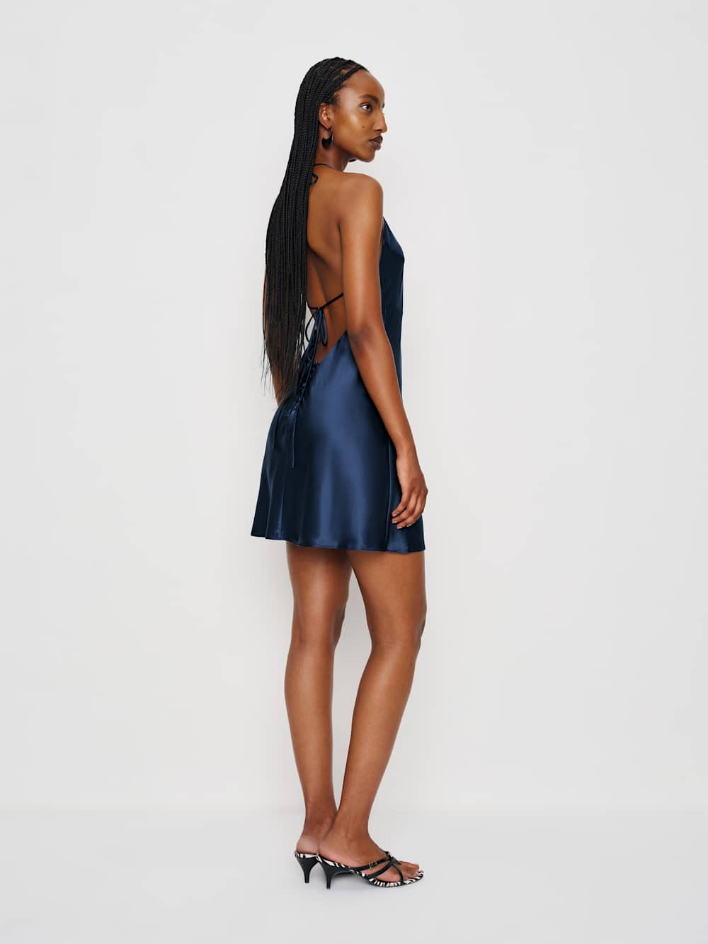 Jennis Silk Dress - Navy