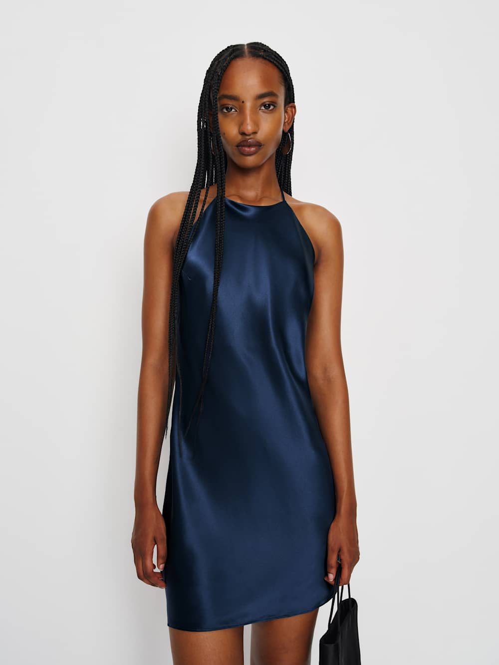 Jennis Silk Dress - Navy