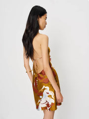 Jennis Silk Dress - Sepia