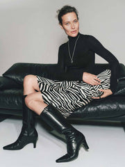 Veda Barrow Leather Low Waist Skirt - Zebra Haircalf
