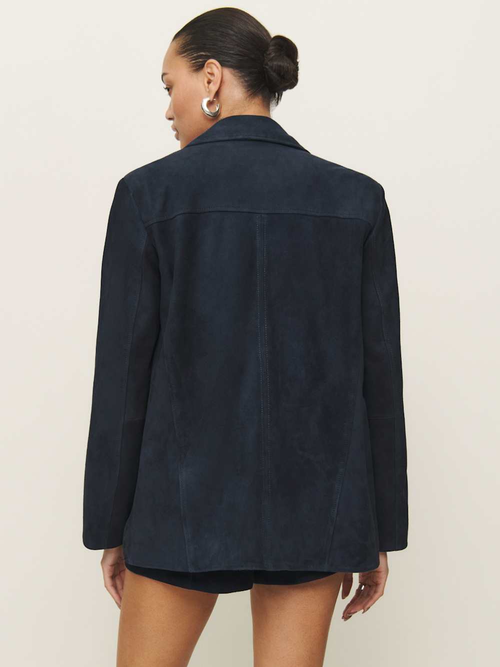 Veda Lincoln Suede Shirt Jacket - Navy Suede