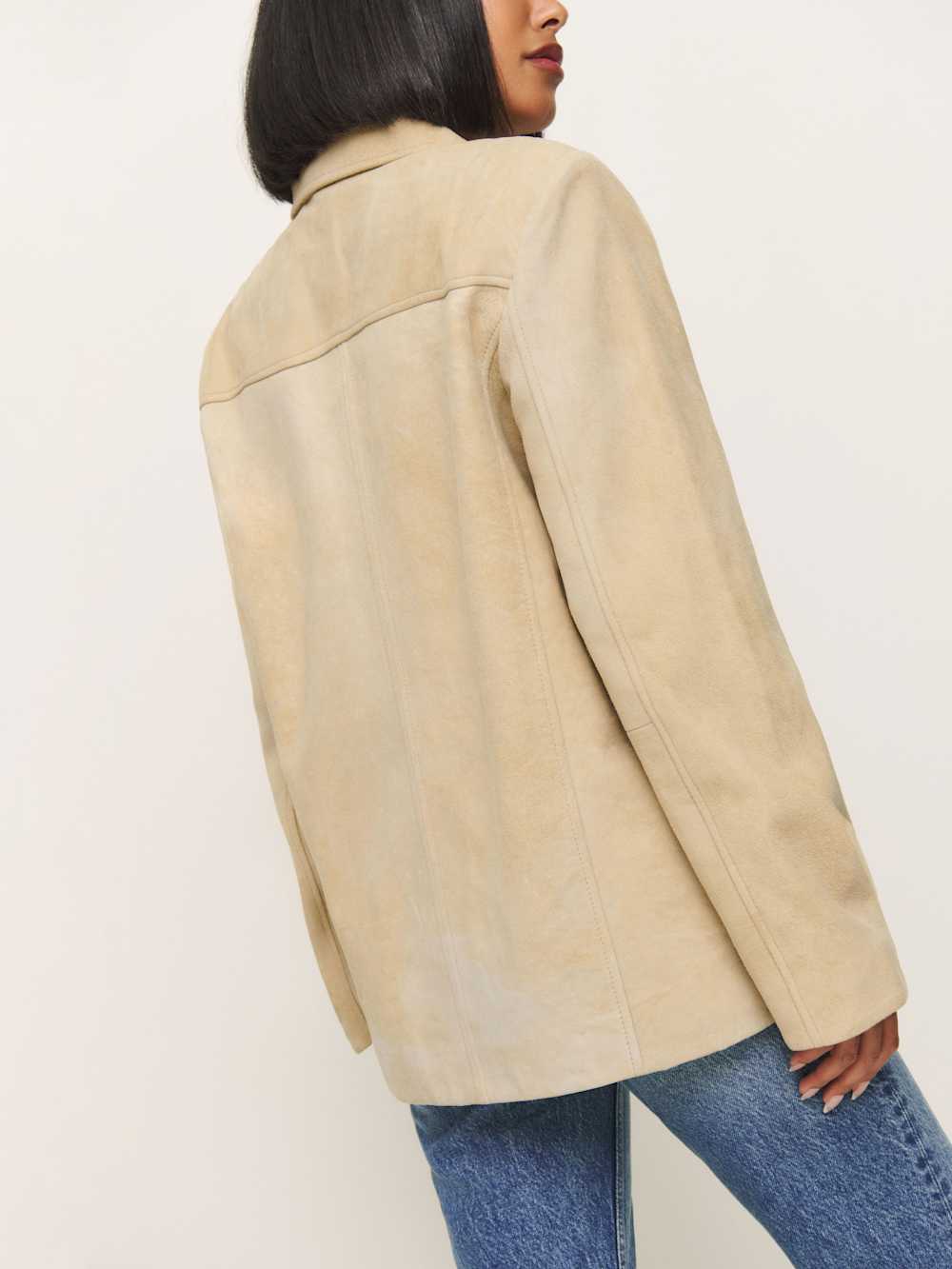 Veda Lincoln Suede Shirt Jacket - Oat Distressed