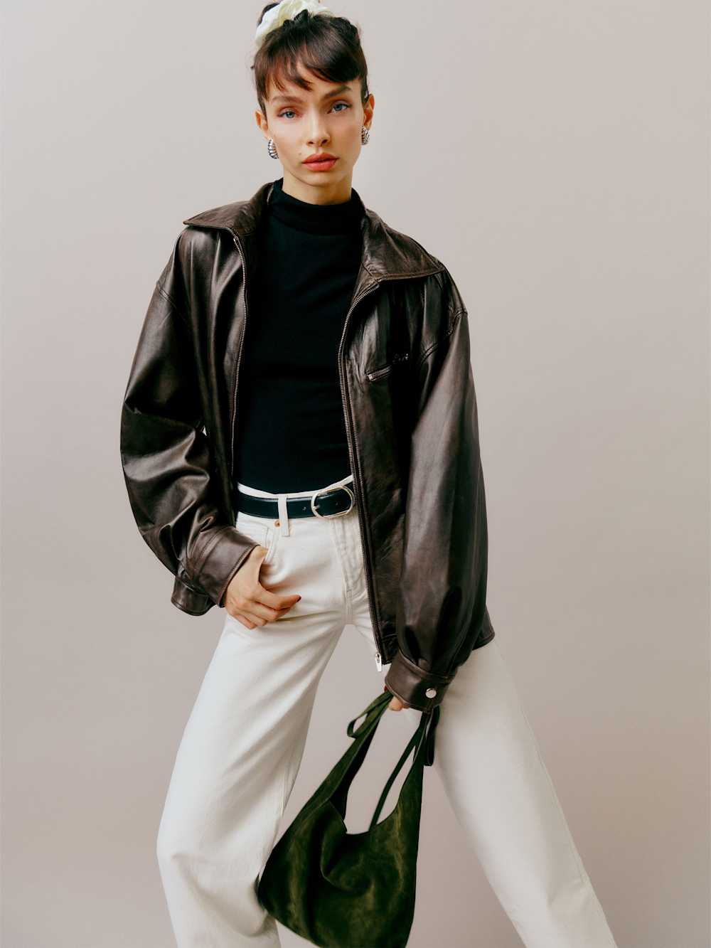 Veda Marco Leather Oversized Bomber - Pit Stop