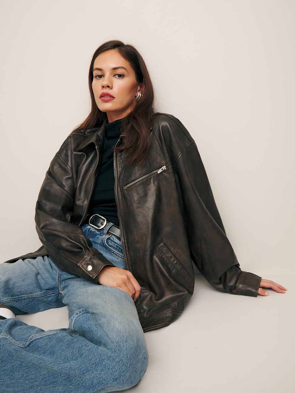 Veda Marco Leather Oversized Bomber - Pit Stop