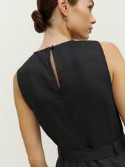 Petites Naomi Linen Jumpsuit - Black