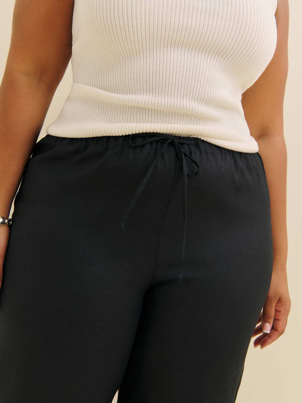Olina Linen Pant Es - Black