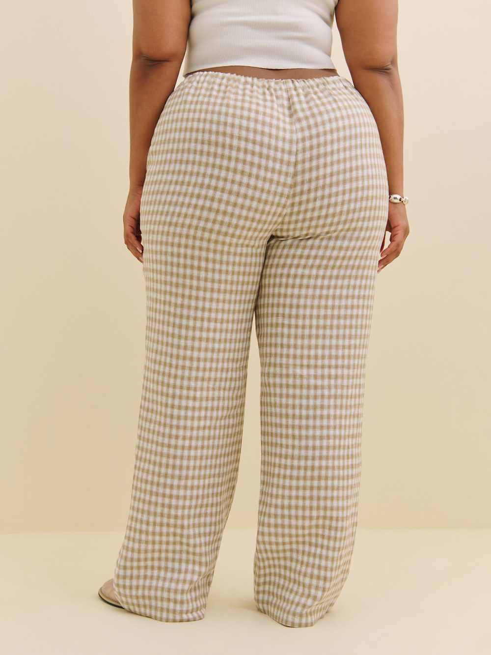 Olina Linen Pant Es - Dunes Check