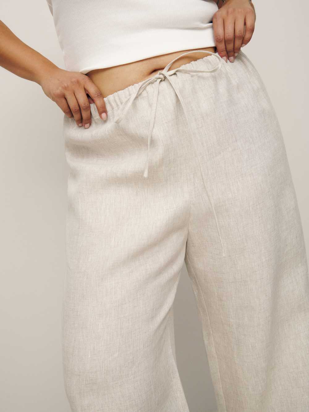 Olina Linen Pant Es - Oatmeal